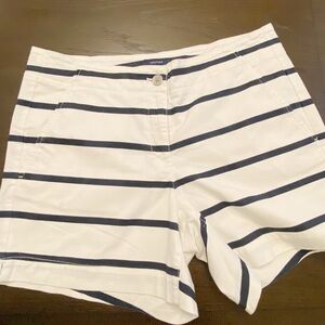 Nautica Women's White and Black Striped Shorts, Size 8